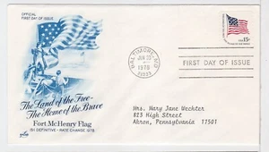 TurtlesTradingPost- American Flag 1978#1618c Coil FDC- Artcraft Blue Cachet - Picture 1 of 1
