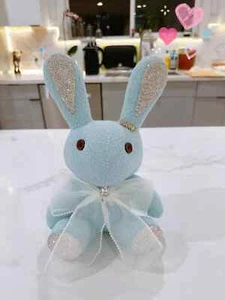 12" Adorables Bunny w/Gem Cute Rabbit Plush Doll Toys Gift Home Decor - Blue - Picture 1 of 2