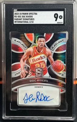 /10 SGC 9 Doc Rivers AUTO 2023-24 Spectra Radiant International Autograph SSP SP - Image 1 of 2
