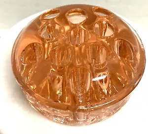 Vintage Antique Flower Frog Pink Depression Glass 11 Holes Good Condition - Picture 1 of 5