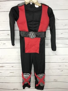 Ninja Costume Boys Small Black Red Halloween  - Picture 1 of 9
