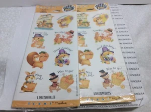 HALLMARK THANKSGIVING STICKERONI STICKERS New in Sealed Packages LOT OF 2 Packs - Picture 1 of 1