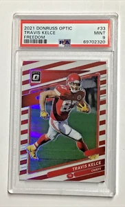 2021 Optic Travis Kelce #33 SSP Candy Cane COLOR MATCH PSA 9 - Picture 1 of 3