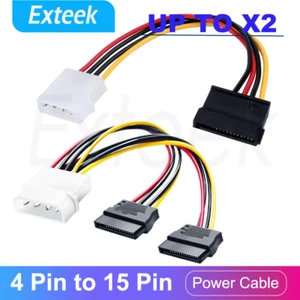 IDE Molex 4 pin to 2 x SATA Power Cable Y Splitter Hard Driver Extension Cord AU - Picture 1 of 15