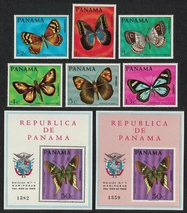 Panama 1968 butterflies Scott 483 A-F MNH + RARE imperforated S/S only 5,000 ex. - Picture 1 of 1