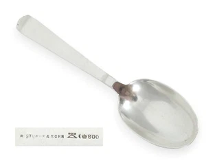 Antique Vintage German Solid 800 Silver Heavy Tablespoon Serving Spoon M Stumpf - Picture 1 of 9