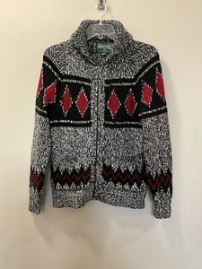 American Eagle Men Fairisle Zip Chunky Cardigan Sweater Size Small - Picture 1 of 7
