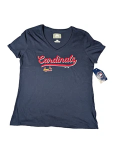 St. Louis Cardinals | Majestic | Navy Blue | Women's V-Neck T-Shirt | M - Picture 1 of 8