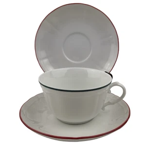 Richard Ginori Blue Coral Edge 1 taza de té y 2 platillos Antico Doccia Italia - Imagen 1 de 11