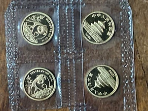 1990 Gold China 5 Yuan 1/20th Oz. Sealed Lot of 4 - TGD - Picture 1 of 2