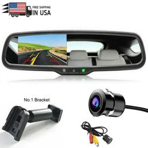 4.3‘’ Rear View Mirror Monitor No1 Bracket + Reversing Backup Camera Waterproof - Picture 1 of 12