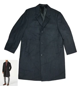 London Fog Signature Wool Blend Button Front Men's Overcoat 46R NWT Charcoal - Picture 1 of 1