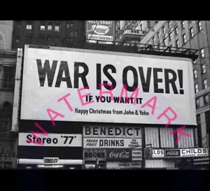 JOHN LENNON & YOKO ONO - WAR IS OVER - 16X20 INCH PRINT - FROM ORIGINAL NEGATIVE - Picture 1 of 1
