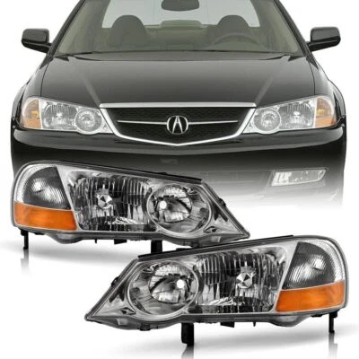 [For HID Xenon Model] Chrome 2002-2003 Acura TL Headlamps lights Pair Left+Right - Image 1 of 4