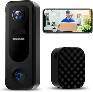 ZUMIMALL Doorbell Camera Wireless 2K, Video Doorbell with Chime, 2 Way Audio, Vo - Picture 1 of 12