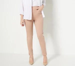 Isaac Mizrahi Live! Elements Petite 24/7 Pants Cappuccino (Brown) Petite 4X-New - Picture 1 of 5