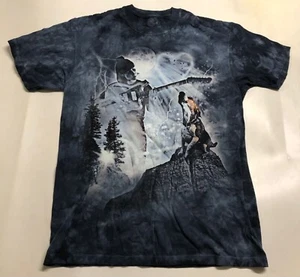 The Mountain Dog Woman Guitar Moon Music Heart Song Rock Blue Adult T-Shirt M - Picture 1 of 6