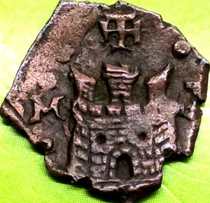 Spain Felipe II Blanca 1566-1592 Tower of Toledo Billon - Picture 1 of 7
