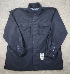 Sideout Shirt Men Large Black Skull Button Up Streetwear Urban House Long Sleeve - Picture 1 of 8