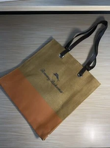 Tommy Bahama Burlap Beach Tote Shoulder Bag - Rustic Blend Orange/Brown - Picture 1 of 6