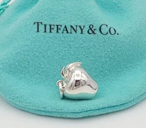 Tiffany&Co. 925 Sterling Silver New York 3D Apple Charm Pendant w/ Pouch - Picture 1 of 10
