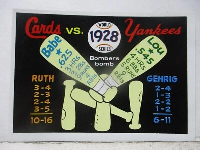 1970 Fleer World Series 1928 Yankees vs Cardinals Ruth & Gehrig - Image 1 of 2