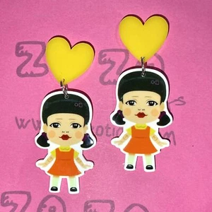 Squid Game 'Robot Doll' Stud Earrings - Picture 1 of 1