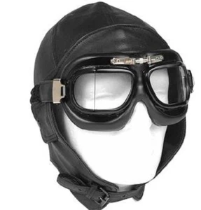 Flieger Lederhaube schwarz, Mütze, Kälteschutz S-XXXL Bw ,Army NEU - Picture 1 of 1