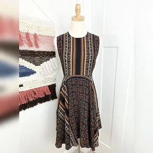 A.L.C. Hartmann Scarf Print Sleeveless Asymmetric Silk Dress Black Size 2 - Picture 1 of 11