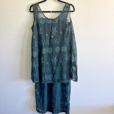 Conjunto Camisa Pantalones Pijama Vintage Victoria’s Secret Etiqueta Dorada M Verde Transparente Foto 1 de 4