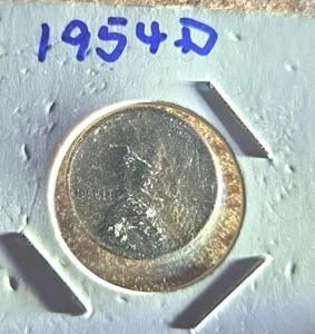 1954 D Lincoln Wheat cent brown plastic on coin is a little distorted. - Picture 1 of 2