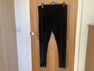 Tu Ladies Black Velour Leggings Size 18 - Image 1 of 4