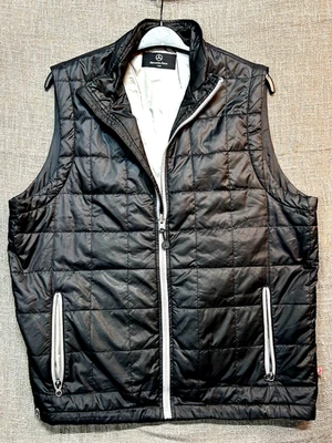 Chaleco Acolchado Mercedes-Benz Para Hombre Talla Grande Negro Cremallera Completa Ligero Exterior Foto 1 de 4