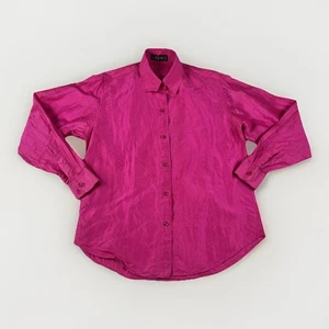 ULTIMO Women’s Size Medium 100% Thai Silk Pink Button Down EUC - Picture 1 of 8