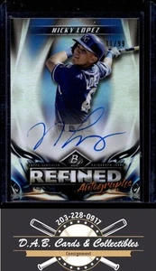 2019 Bowman Platinum #RA-NL Nicky Lopez Refined Autographs Auto #/99 Royals A04 - Picture 1 of 2