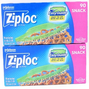 Ziploc Snack durchsichtig Lebensmittellagerung Dichtung Top Beutel Grip N Dichtung 2 Schachteln 90 Stück pro Box - Bild 1 von 2