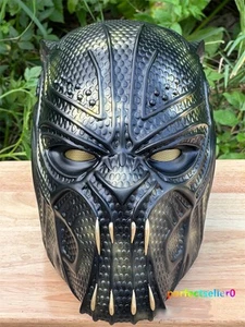 Black Panther Villain Erik Cosplay Gold Helmet FRP Full Face Mask Halloween NEW - Picture 1 of 9