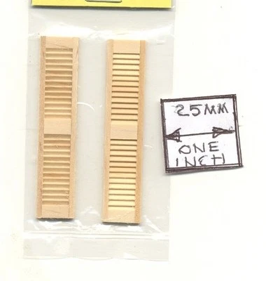 HALF SCALE - WINDOW SHUTTERS - 1:24 Dollhouse wooden H5025 Houseworks 1 pair - Image 1 of 2