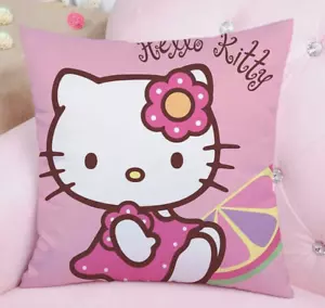 Hello Kitty Pillow Case Zipper Closure 17 1/2 x 17 1/2" 100% Polyester - Picture 1 of 1