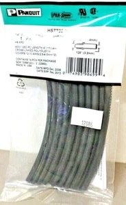 Pack of 14 - Panduit HSTT25-Y 1/4" x 6" Black Thin Wall Heat Shrink Made in USA - Picture 1 of 5