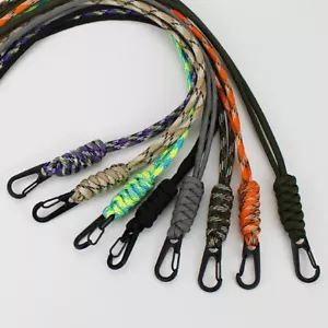 Braided Nylon Rope Lanyard Keychain ID Badge Phone Holder Neck/Wrist Strap Clip□ - Foto 1 di 33
