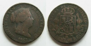 Zaldi2010 - Isabel II, 25 Cents of Real from 1863, Segovia - Picture 1 of 1