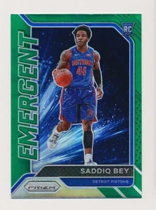 2020-21 Panini Prizm Emergent Rookie Saddiq Bey Green Prizm #4 Detroit Pistons - Picture 1 of 2