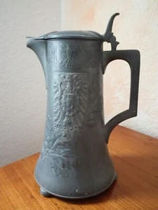 Kayserzinn 4291 Krug/Schenkkanne, Jugendstil, Reichsadler, Eichenlaub - Bild 1 von 15
