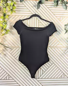 Body donna Alice + Olivia nero collo largo manica corta classico taglia XS - Foto 1 di 5