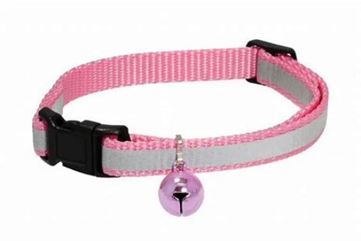 Breakaway Pink Cat Collar Reflective  w Bell New Kitten  - Image 1 of 1