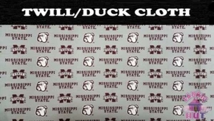 NCAA Mississippi State Bulldogs Twill/Duck Cloth Fabric by the Yard - Picture 1 of 1