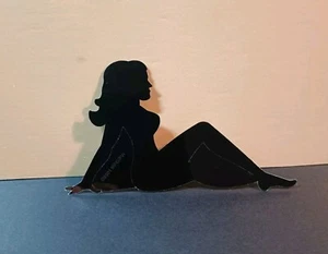 Vintage Stickers MUD FLAP GIRL Glossy Foil Vending Sticker VTG PVI Black 01 - Picture 1 of 7
