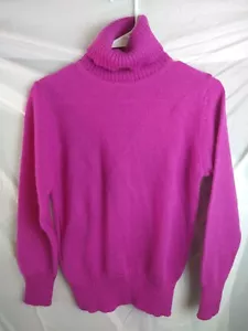 Skea Paris Womans Small TurtleNeck Wool Sweater Berry Smart Academia Effortless - Picture 1 of 8
