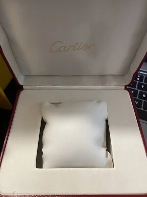 NUEVO Reloj CARTIER Vintage Cuero Rojo Caja Vacía Foto 1 de 2
